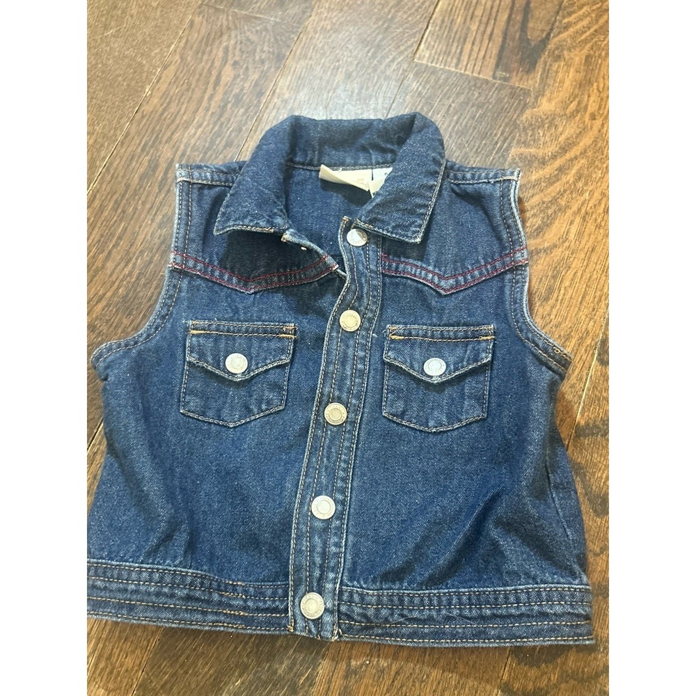 Faded Glory Baby ‎ Size 6-9 Months Jean Denim Vest Unisex Boy Girl Cute
